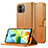 Xiaomi Redmi A1用手帳型 レザーケース スタンド カバー LC2 Xiaomi ライト・ブラウン