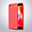 Xiaomi Redmi Go用シリコンケース ソフトタッチラバー レザー柄 Xiaomi レッド