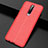 Xiaomi Redmi K30 5G用シリコンケース ソフトタッチラバー レザー柄 カバー S04 Xiaomi レッド