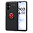 Xiaomi Redmi Note 11R 5G用極薄ソフトケース シリコンケース 耐衝撃 全面保護 アンド指輪 マグネット式 バンパー SD1 Xiaomi レッド・ブラック