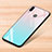 Xiaomi Redmi Note 7 Pro用ハイブリットバンパーケース プラスチック 鏡面 虹 グラデーション 勾配色 カバー Xiaomi ブルー