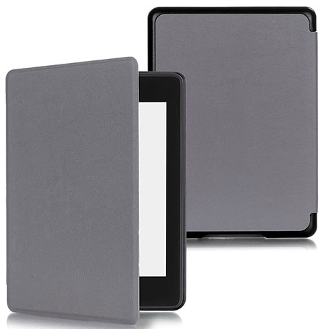 Amazon Kindle Paperwhite 6 inch用手帳型 レザーケース スタンド カバー Amazon グレー