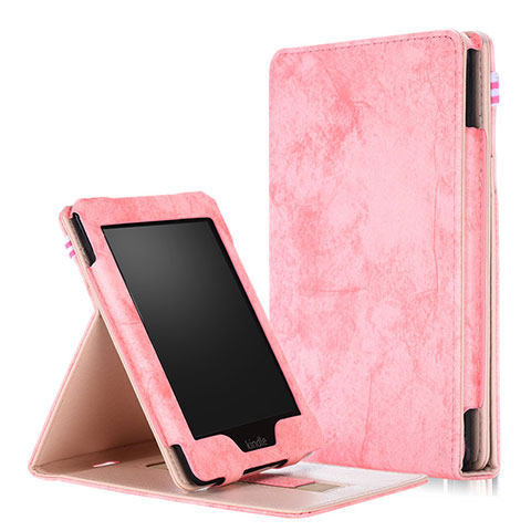 Amazon Kindle Paperwhite 6 inch用手帳型 レザーケース スタンド カバー L04 Amazon ピンク