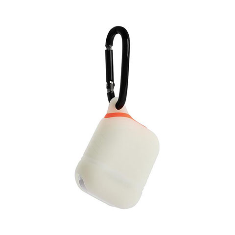 シリコン ケース カラビナ リング 付属 保護 収納 ズ用 Airpods 充電ボックス 蛍光 A01 アップル ホワイト