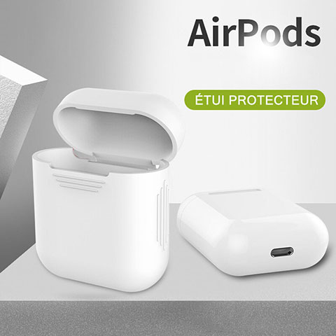 シリコン ケース 保護 収納 ズ用 Airpods 充電ボックス A03 アップル ホワイト