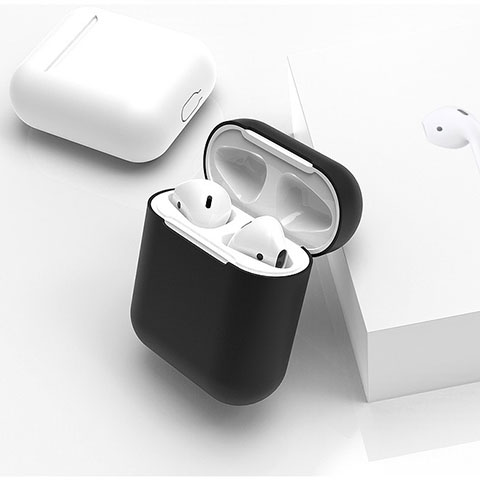 シリコン ケース 保護 収納 ズ用 Airpods 充電ボックス C01 アップル ブラック