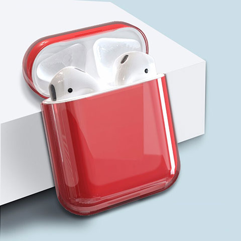 Apple AirPods用ハードケース プラスチック 質感もマット ズ用 Airpods 充電ボックス アップル レッド