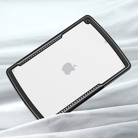 Apple iPad 10.2 (2020)用ハイブリットバンパーケース クリア透明 プラスチック 鏡面 カバー アップル ブラック