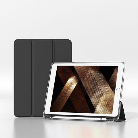 Apple iPad 10.2 (2020)用手帳型 レザーケース スタンド カバー H06 アップル ブラック