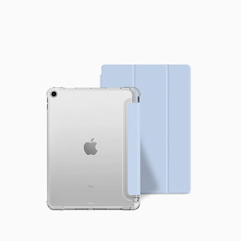 Apple iPad 10.2 (2020)用手帳型 レザーケース スタンド カバー P04 アップル ブルー