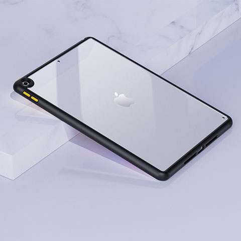 Apple iPad 10.2 (2020)用ハイブリットバンパーケース クリア透明 プラスチック カバー アップル ブラック