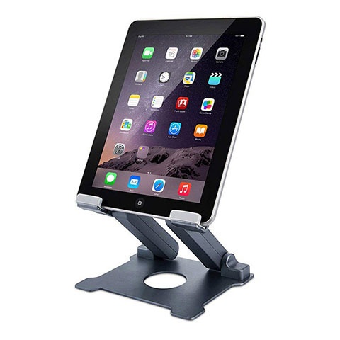 Apple iPad 10.2 (2020)用スタンドタイプのタブレット クリップ式 フレキシブル仕様 K18 アップル ダークグレー