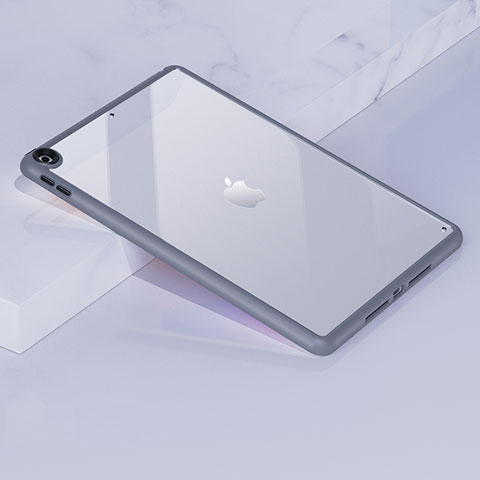 Apple iPad 10.2 (2021)用ハイブリットバンパーケース クリア透明 プラスチック カバー アップル ラベンダーグレー