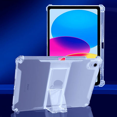 Apple iPad 10.9 (2022)用極薄ソフトケース シリコンケース 耐衝撃 全面保護 クリア透明 スタンド アップル クリア