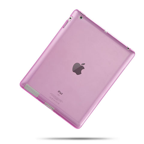 Apple iPad 2用極薄ソフトケース シリコンケース 耐衝撃 全面保護 クリア透明 アップル ピンク