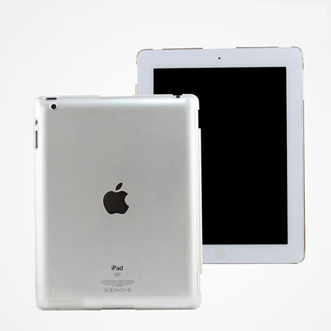 Apple iPad 2用極薄ケース クリア透明 プラスチック アップル ホワイト