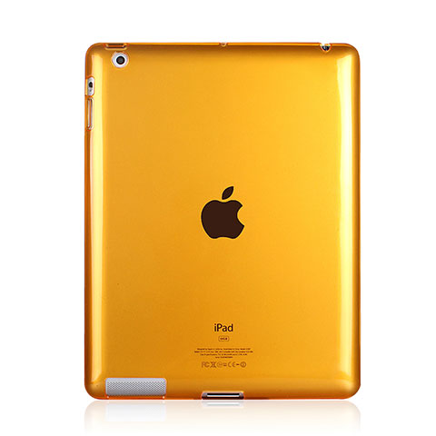 Apple iPad 3用極薄ソフトケース シリコンケース 耐衝撃 全面保護 クリア透明 アップル イエロー
