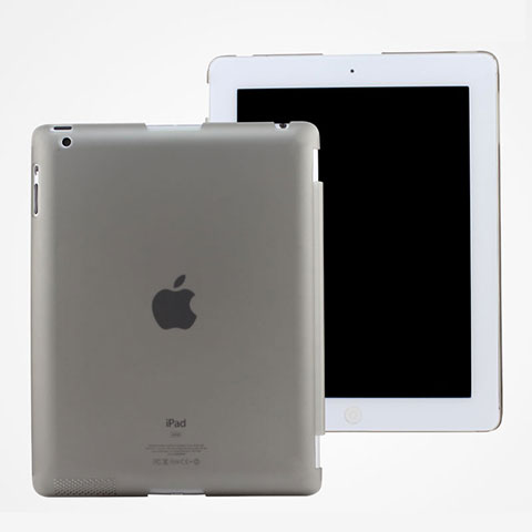 Apple iPad 3用極薄ケース クリア透明 プラスチック アップル グレー