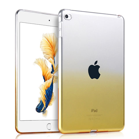 Apple iPad Air 2用極薄ソフトケース グラデーション 勾配色 クリア透明 アップル イエロー