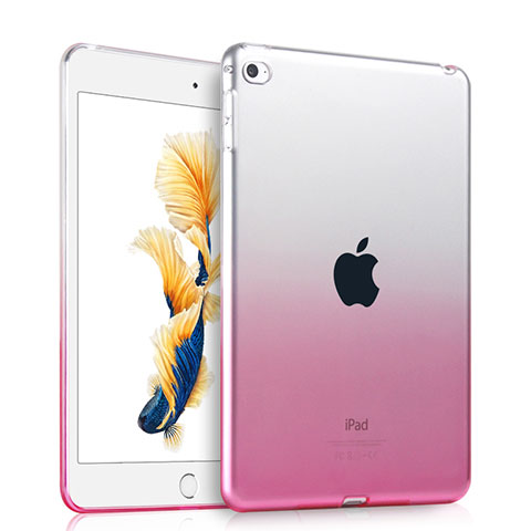 Apple iPad Air 2用極薄ソフトケース グラデーション 勾配色 クリア透明 アップル ピンク