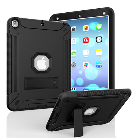 Apple iPad Air 3用ハイブリットバンパーケース スタンド プラスチック 兼シリコーン カバー YJ1 アップル ブラック
