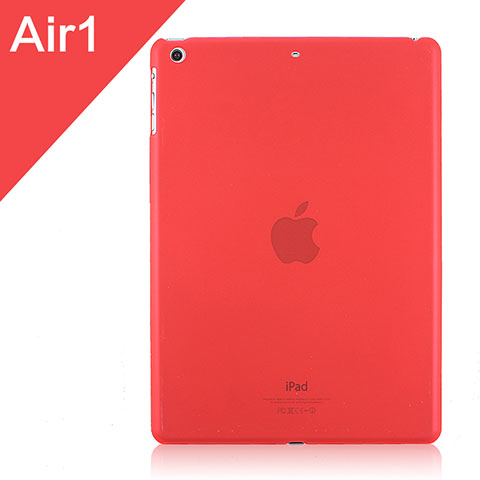 Apple iPad Air用極薄ケース クリア透明 プラスチック アップル レッド