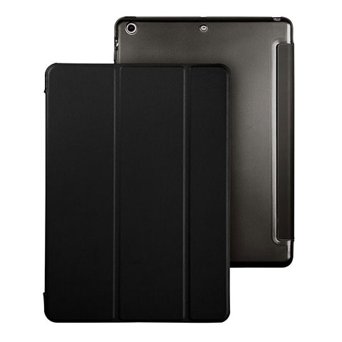 Apple iPad Air用手帳型 レザーケース スタンド アップル ブラック