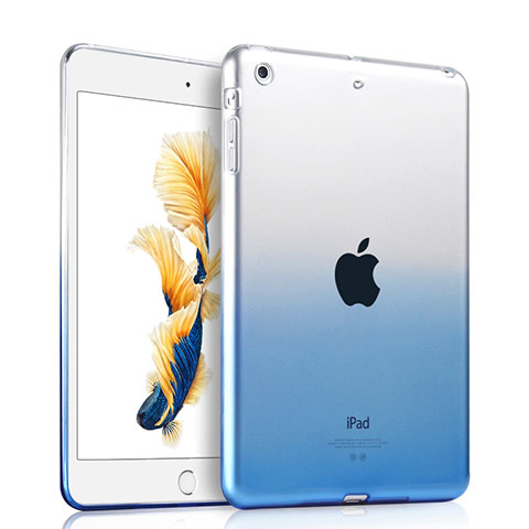 Apple iPad Air用極薄ソフトケース グラデーション 勾配色 クリア透明 アップル ネイビー