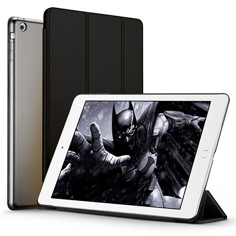 Apple iPad Air用手帳型 レザーケース スタンド L01 アップル ブラック