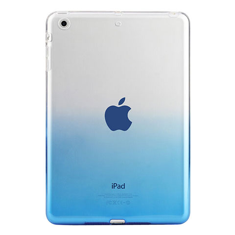 Apple iPad Mini 2用極薄ソフトケース グラデーション 勾配色 クリア透明 アップル ネイビー