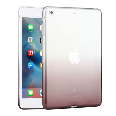 Apple iPad Mini 3用極薄ソフトケース グラデーション 勾配色 クリア透明 アップル グレー