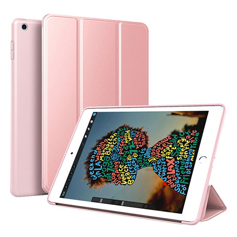 Apple iPad Mini 5 (2019)用手帳型 レザーケース スタンド カバー アップル ローズゴールド