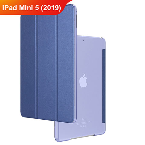 Apple iPad Mini 5 (2019)用手帳型 レザーケース スタンド アップル ネイビー