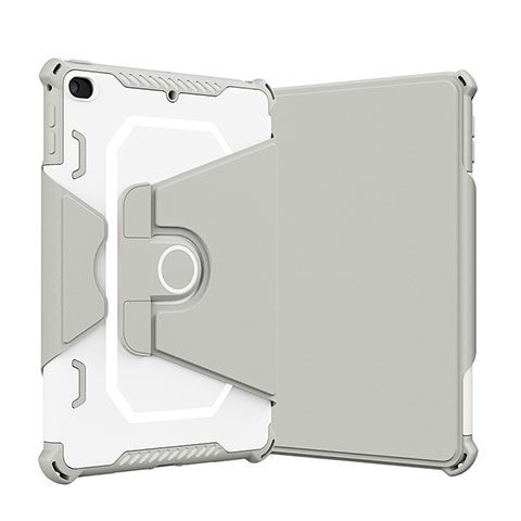 Apple iPad Mini 5 (2019)用ハイブリットバンパーケース スタンド プラスチック 兼シリコーン カバー L05 アップル グレー