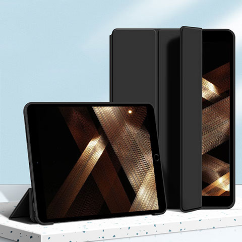 Apple iPad Mini 5 (2019)用手帳型 レザーケース スタンド カバー H04 アップル ブラック