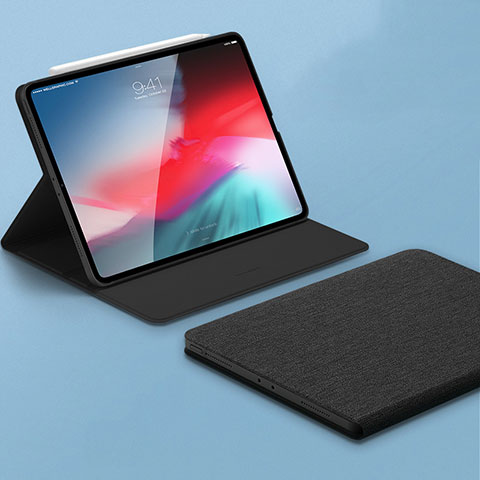 Apple iPad Pro 11 (2018)用手帳型 レザーケース スタンド カバー L01 アップル ブラック