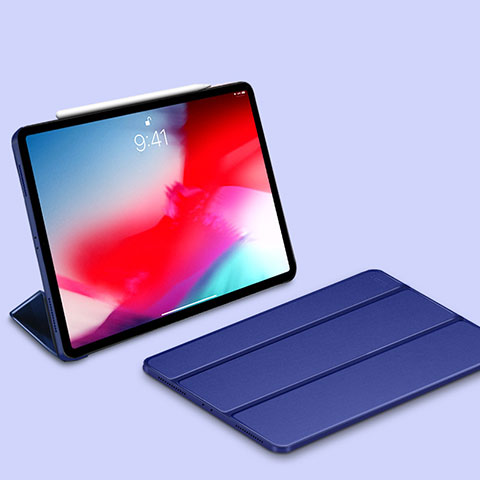 Apple iPad Pro 11 (2018)用手帳型 レザーケース スタンド カバー L03 アップル ネイビー