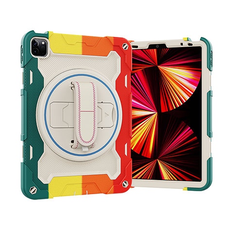 Apple iPad Pro 11 (2020)用ハイブリットバンパーケース スタンド プラスチック 兼シリコーン カバー L03 アップル レッド