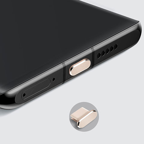 Apple iPad Pro 11 (2021)用アンチ ダスト プラグ キャップ ストッパー USB-C Android Type-Cユニバーサル H08 アップル ゴールド