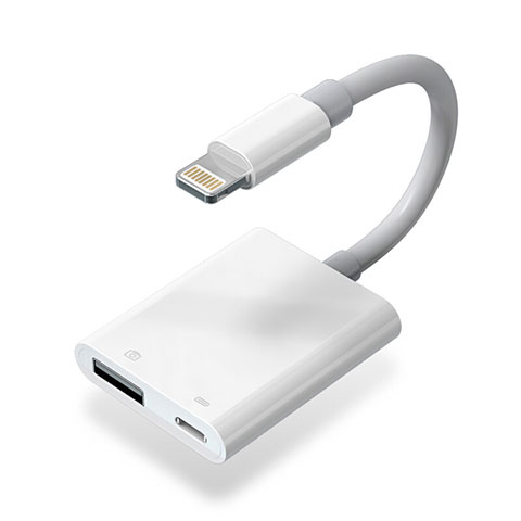 Apple iPad Pro 12.9 (2018)用Lightning to USB OTG 変換ケーブルアダプタ H01 アップル ホワイト