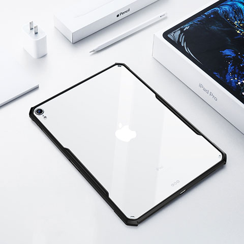 Apple iPad Pro 12.9 (2018)用極薄ソフトケース シリコンケース 耐衝撃 全面保護 クリア透明 カバー アップル ブラック