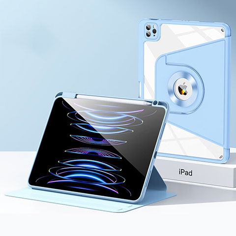 Apple iPad Pro 12.9 (2022)用ハイブリットバンパーケース スタンド プラスチック 兼シリコーン カバー S01 アップル ネイビー