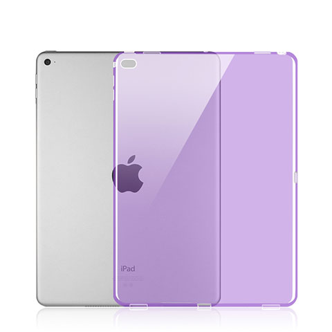 Apple iPad Pro 12.9用極薄ソフトケース シリコンケース 耐衝撃 全面保護 クリア透明 アップル パープル
