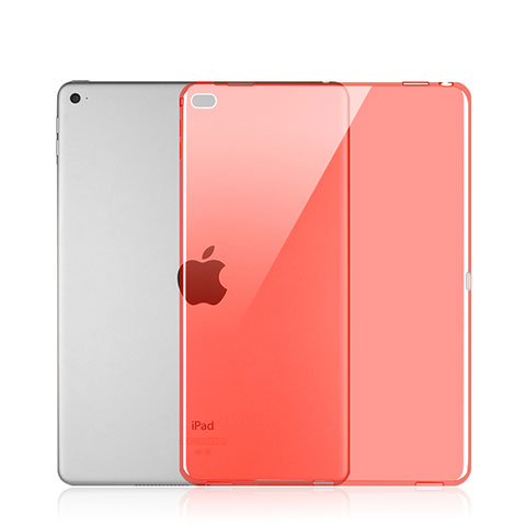 Apple iPad Pro 12.9用極薄ソフトケース シリコンケース 耐衝撃 全面保護 クリア透明 アップル レッド