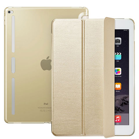 Apple iPad Pro 12.9用手帳型 レザーケース スタンド L02 アップル ゴールド
