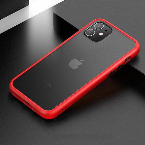 Apple iPhone 11用ハイブリットバンパーケース プラスチック 兼シリコーン カバー アップル レッド