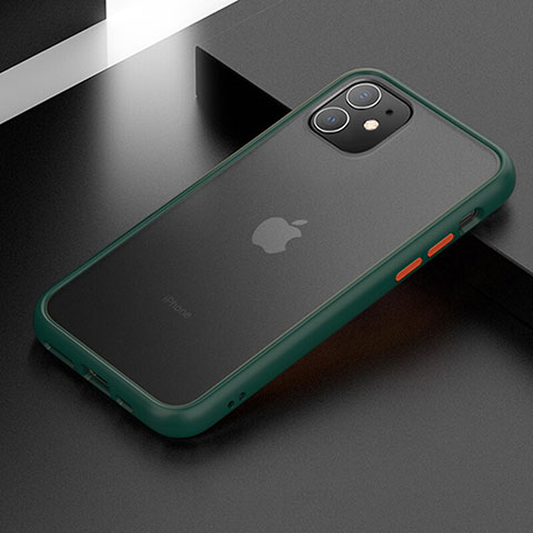 Apple iPhone 11用ハイブリットバンパーケース プラスチック 兼シリコーン カバー アップル グリーン