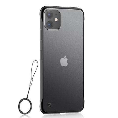 Apple iPhone 11用極薄ソフトケース シリコンケース 耐衝撃 全面保護 クリア透明 H02 アップル ブラック