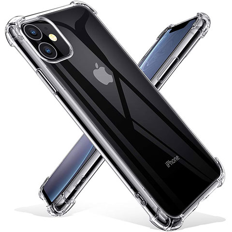 Apple iPhone 11用極薄ソフトケース シリコンケース 耐衝撃 全面保護 クリア透明 T03 アップル クリア