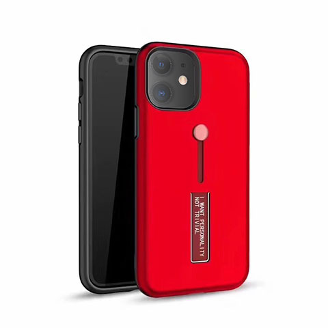 Apple iPhone 11用ハイブリットバンパーケース スタンド プラスチック 兼シリコーン カバー A07 アップル レッド